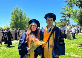 Sukhrobjon Safoev is standing in the university