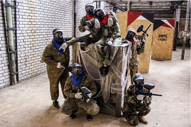 Boys are playing gun game