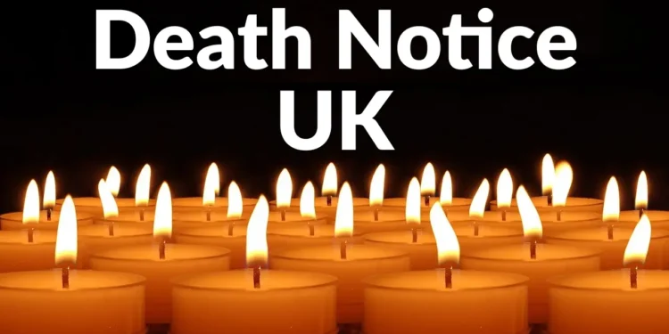 Find an obituary for a specific person UK