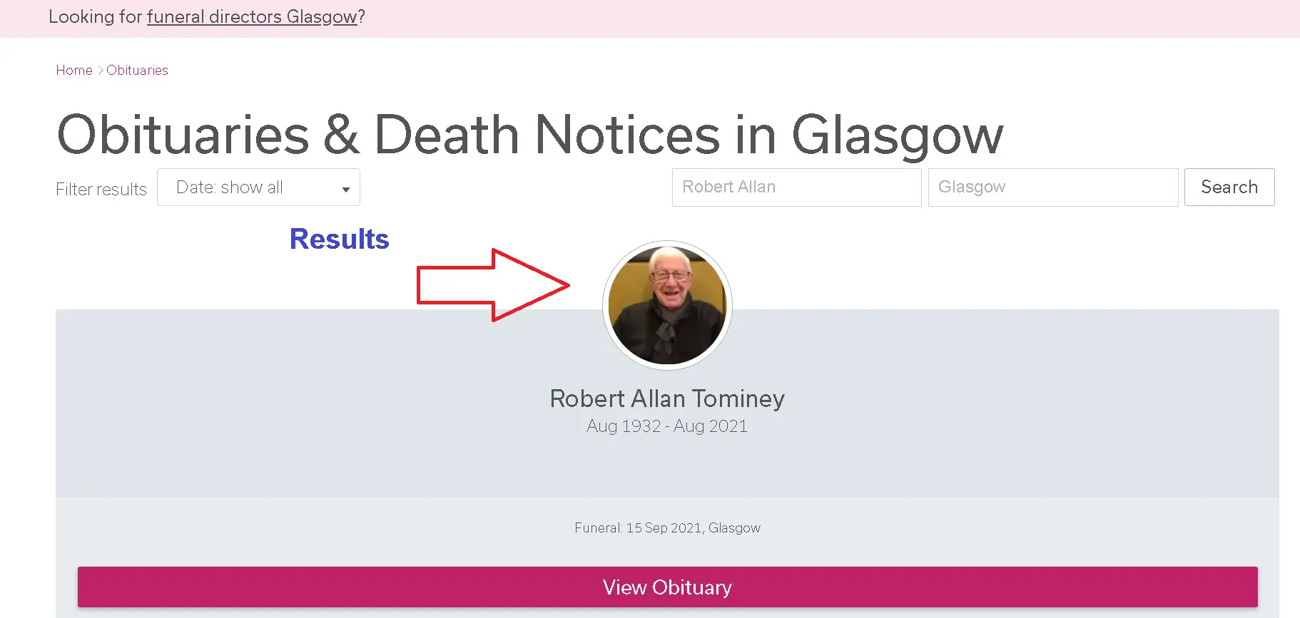 funeral guide result