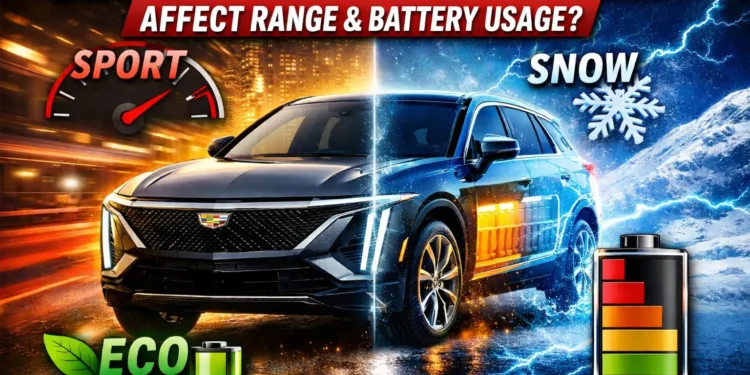 Driving Modes in Cadillac LYRIQ