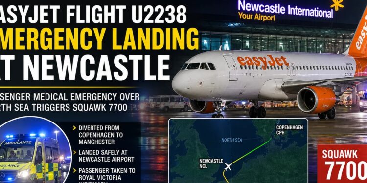EasyJet Flight U2238 Makes Emergency Landing at Newcastle after Medical Crisis